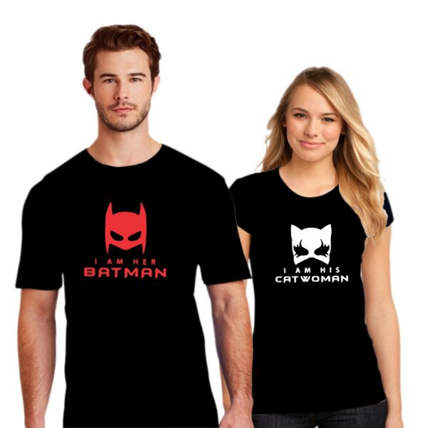 Couple T Shirt I Am Her Batman I Am His Catwoman