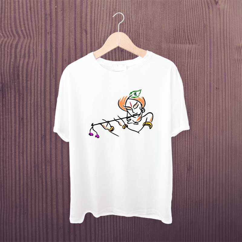 Krishna-T-Shirt-Printed-White