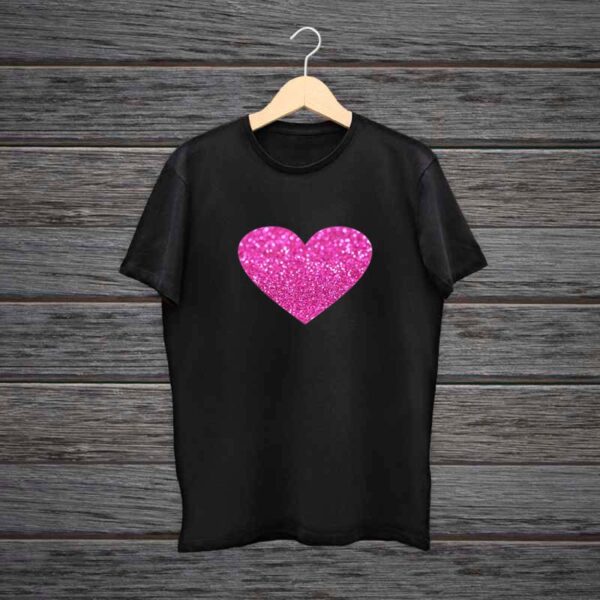 Girl-T-Shirt-Heart-Glitter-Print