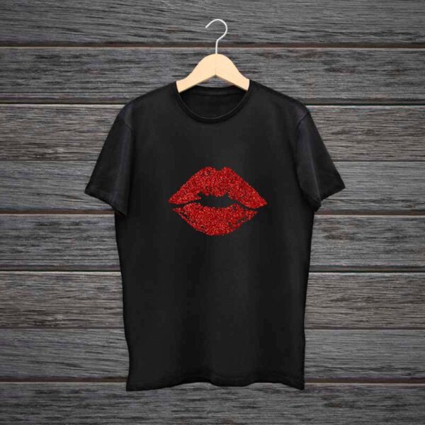 Girl-T-Shirt-Kiss-Glitter-Print