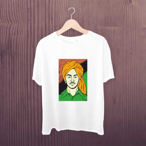 Bhagat-Singh-White-Printed-Tshirt