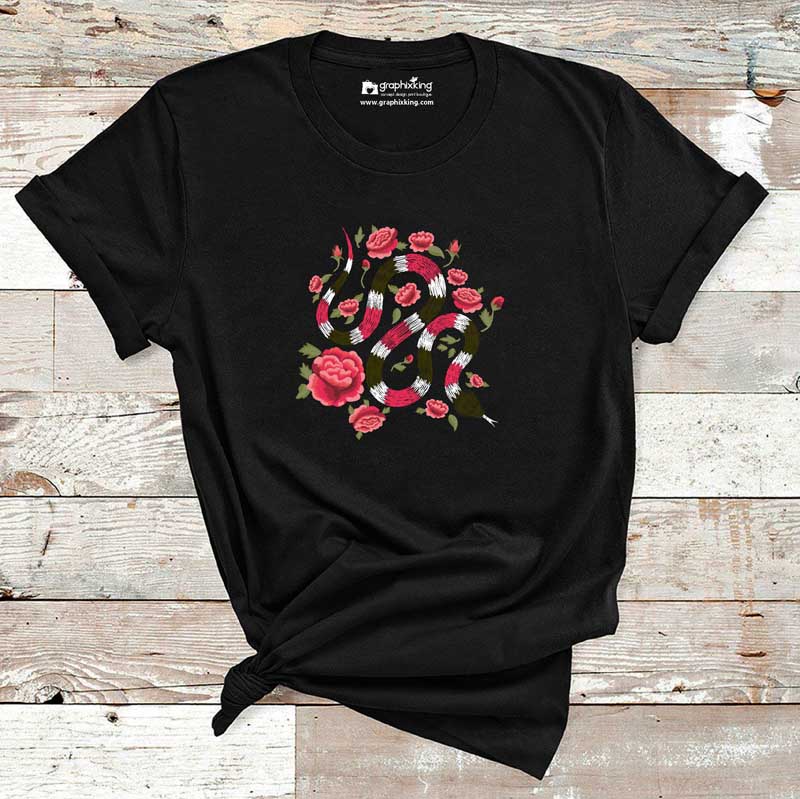 Flower-Snake-Cotton-Tshirt