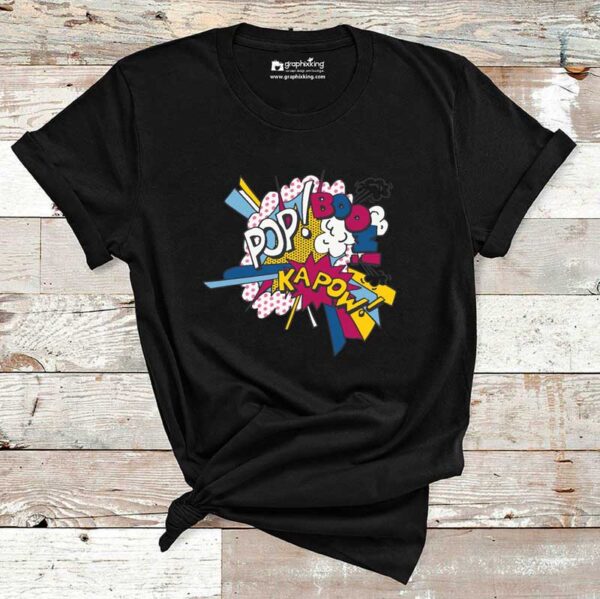 Pop-Boom-Ka-Pow-Cotton-Printed-Tshirt