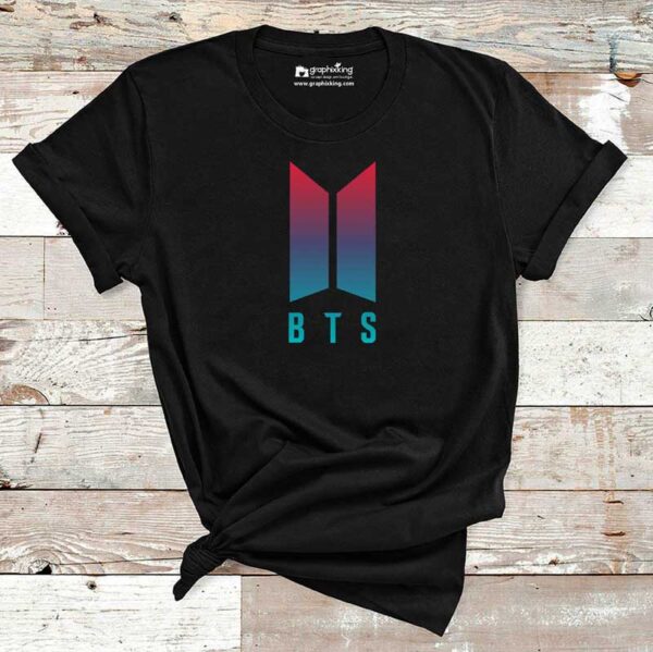 Red-blue-Bts-Logo-Cotton-Tshirt