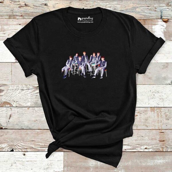 Sitting-Bts-group-Cotton-Tshirt