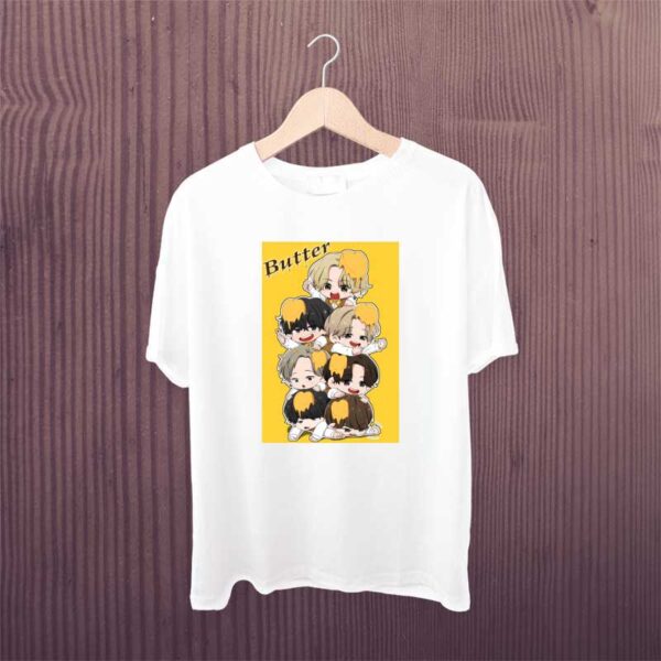 Bts-Butter-Cartoon-Member-White-Tshirt