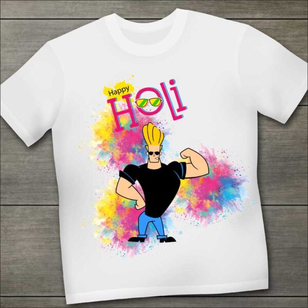 Johnny-Bravo-Kids-Holi-T-Shirt